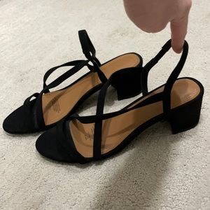 H&M sling back low heel blacks how. Size 7. Never worn! NWT. Black suede.